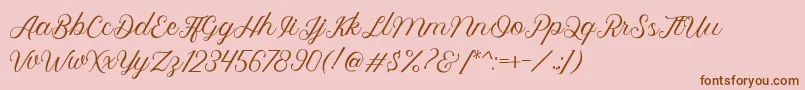Royalite Script Font – Brown Fonts on Pink Background
