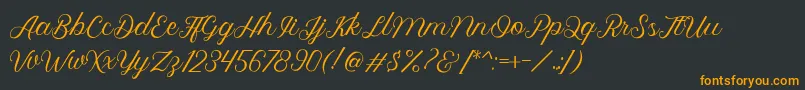 Royalite Script Font – Orange Fonts on Black Background