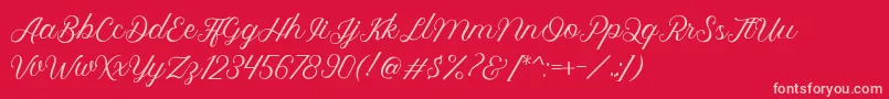 Royalite Script Font – Pink Fonts on Red Background