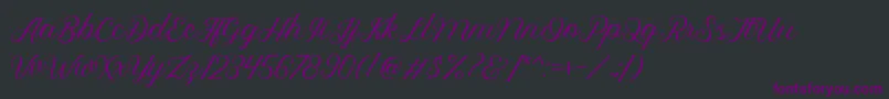 Royalite Script-fontti – violetit fontit mustalla taustalla