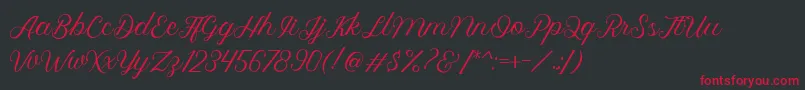 Royalite Script Font – Red Fonts on Black Background