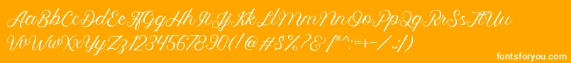 fuente Royalite Script – Fuentes Blancas Sobre Fondo Naranja