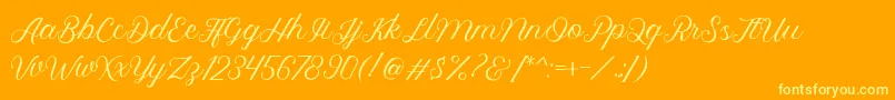 Royalite Script Font – Yellow Fonts on Orange Background