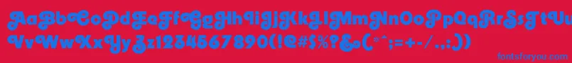 Embrionic85swash Font – Blue Fonts on Red Background