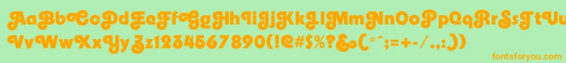 Embrionic85swash Font – Orange Fonts on Green Background