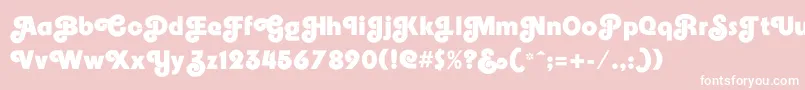 フォントEmbrionic85swash – ピンクの背景に白い文字