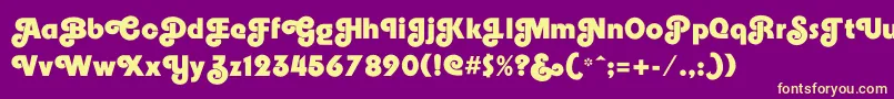 Embrionic85swash Font – Yellow Fonts on Purple Background