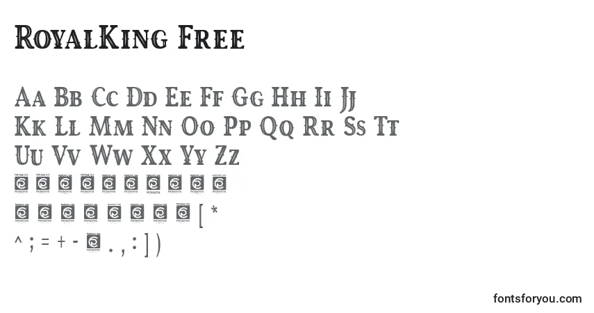 Schriftart RoyalKing Free – Alphabet, Zahlen, spezielle Symbole