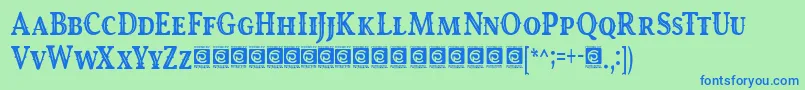 RoyalKing Free Font – Blue Fonts on Green Background