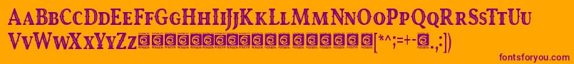 RoyalKing Free Font – Purple Fonts on Orange Background
