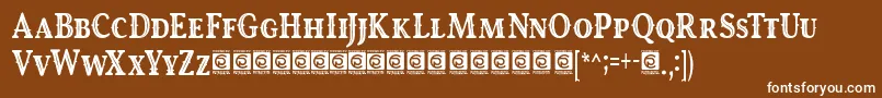 RoyalKing Free-Schriftart – Weiße Schriften auf braunem Hintergrund