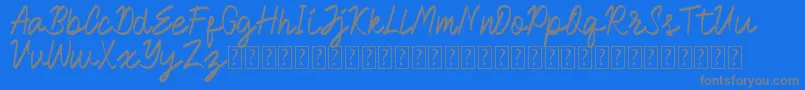Royalman Font – Gray Fonts on Blue Background