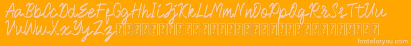Royalman-Schriftart – Rosa Schriften auf orangefarbenem Hintergrund