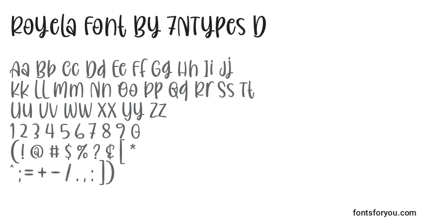 Czcionka Royela Font By 7NTypes D – alfabet, cyfry, specjalne znaki