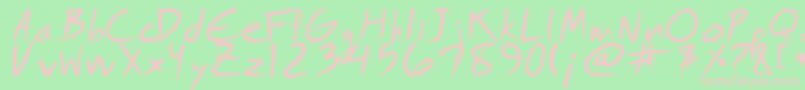 Шрифт ROYFRG   – розовые шрифты на зелёном фоне