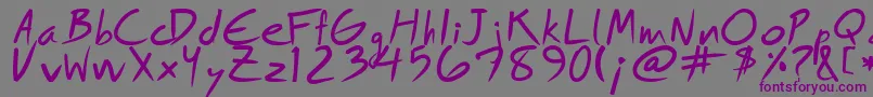 ROYFRG  -fontti – violetit fontit harmaalla taustalla