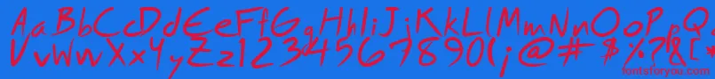 ROYFRG   Font – Red Fonts on Blue Background