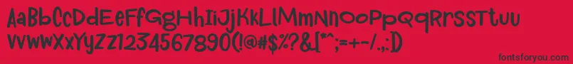 フォントRoyum Bread Font by 7NTypes – 赤い背景に黒い文字