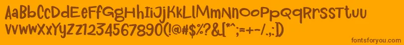 More about Royum Bread Font by 7NTypes Font Royum Bread Font by 7NTypes Font – Brown Fonts on Orange Background