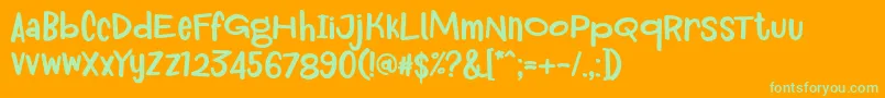 fuente Royum Bread Font by 7NTypes – Fuentes Verdes Sobre Fondo Naranja