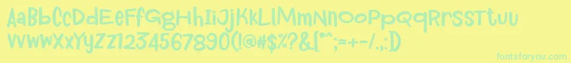 Police Royum Bread Font by 7NTypes – polices vertes sur fond jaune