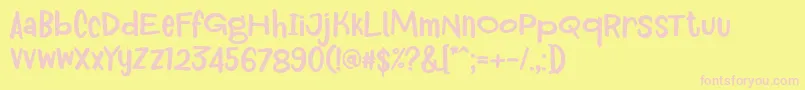 Шрифт Royum Bread Font by 7NTypes – розовые шрифты на жёлтом фоне