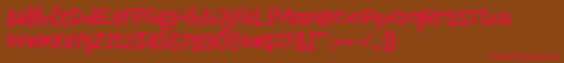 Royum Bread Font by 7NTypes Font – Red Fonts on Brown Background