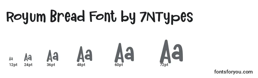 Размеры шрифта Royum Bread Font by 7NTypes