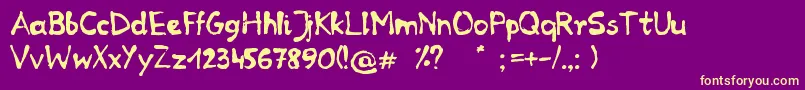 RP Mola Font – Yellow Fonts on Purple Background