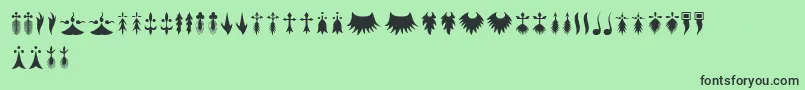 Czcionka RTA Ermine – czarne czcionki na zielonym tle