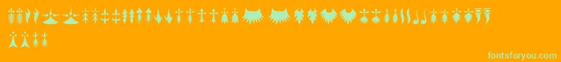 Czcionka RTA Ermine – zielone czcionki na pomarańczowym tle
