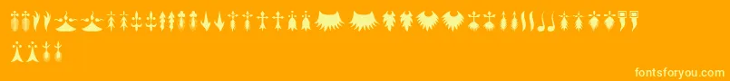 RTA Ermine Font – Yellow Fonts on Orange Background