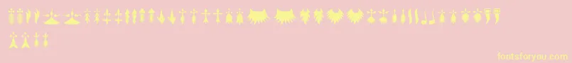 RTA Ermine-Schriftart – Gelbe Schriften auf rosa Hintergrund