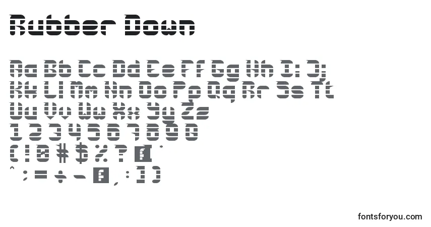 Шрифт Rubber Down – алфавит, цифры, специальные символы