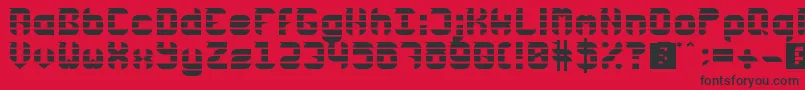 Fonte Rubber Down – fontes pretas em um fundo vermelho
