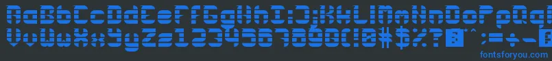 Rubber Down Font – Blue Fonts on Black Background