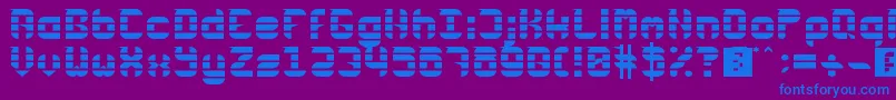 Więcej informacji o czcionce Rubber Down Czcionka Rubber Down – niebieskie czcionki na fioletowym tle