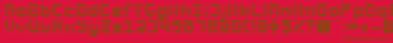 Fonte Rubber Down – fontes marrons em um fundo vermelho