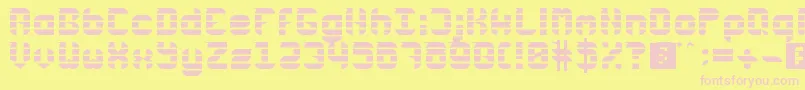 Rubber Down Font – Pink Fonts on Yellow Background