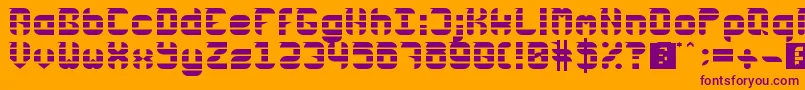 Rubber Down Font – Purple Fonts on Orange Background