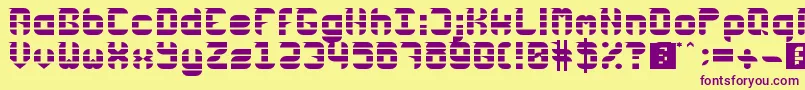 Rubber Down Font – Purple Fonts on Yellow Background