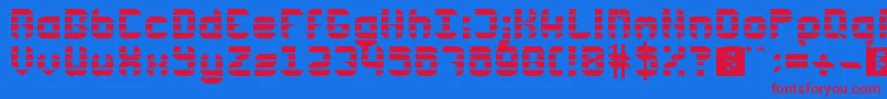 Rubber Down Font – Red Fonts on Blue Background