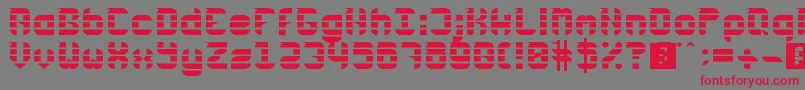 Rubber Down Font – Red Fonts on Gray Background
