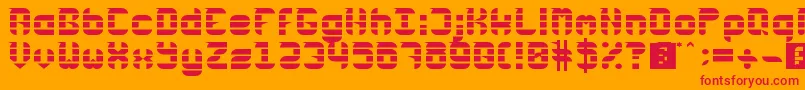 Rubber Down Font – Red Fonts on Orange Background