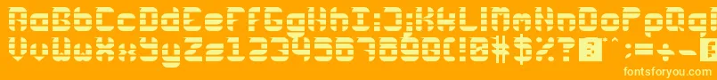 Rubber Down Font – Yellow Fonts on Orange Background