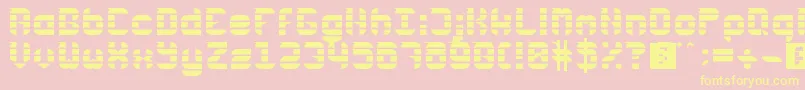 Rubber Down Font – Yellow Fonts on Pink Background