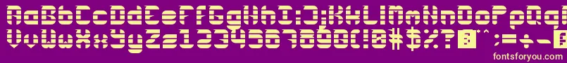 Rubber Down Font – Yellow Fonts on Purple Background