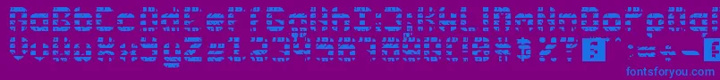 Rubber Wear Font – Blue Fonts on Purple Background