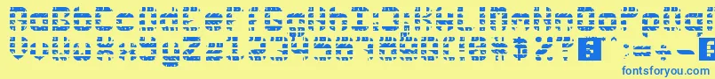 Rubber Wear Font – Blue Fonts on Yellow Background