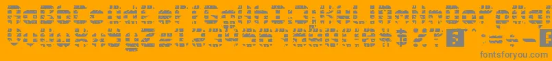 Rubber Wear-Schriftart – Graue Schriften auf orangefarbenem Hintergrund